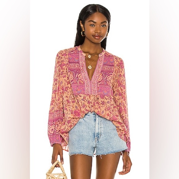 Spell Tops - Spell & the Gypsy Collective Folk Song Blouse in Blossom Boho Floral Top Size XS